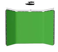 Fond d'écran vert, tissu infroissable, mise en place rapide, sol vert Set