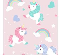 Fond d'écran - World of Wallpaper - Believe In Unicorns - Rose - 10 m x 53 cm - Motif enfant
