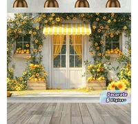 Fond du magasin de citrons d'été, convient pour les fêtes d'anniversaire et les festivals en général. Drapeaux en polyester avec motifs d'arbres à citrons. Convient pour la décoration de la maison. Ac