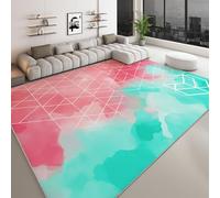 Fond en Aquarelle Tapis Salon Lavable en Machine Cube 3D Géométrique 140 x 200 cm Antidérapant Tapis, Rose Chambre Pile Courte et Douce Doux Bureau Intérieur Extérieur Moquette