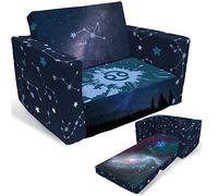 Fond+Found Canapé pour enfants, canapé convertible 2 en 1 avec motif constellation signe du zodiaque pour tout-petits, canapé convertible en chaise longue, ciel étoilé pour enfants, filles et garçons