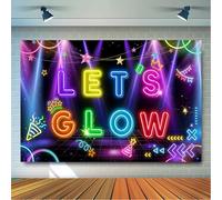 Fond Fournitures de Fête Disco, 180x110 CM Glow in The Dark Party Supplies Set Glow, Glow in The Dark Backdrop & Neon Backdrop for Glow Party, for Lets Glow Party Decorations