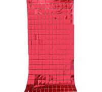 Fond Mural Scintillant Rideau de fête carré Lumineux 1 m x 2, décorations d'enterrement Vie Jeune Fille, d'anniversaire, Mariage à Paillettes, Rideau Mural(Red)