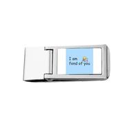 Fond of You Crush On You Portefeuille fin en acier inoxydable avec pince à billets