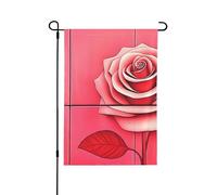 Fond rose, illustration transformée drapeau de jardin printanier - Décoration extérieure vibrante pour votre porche, cour et terrasse - Parfait pour le printemps, l'été et toute l'année 71,1 x 101,6