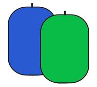 Fond Vert 1 Pièces Deux Côtés Différentes Couleurs 100 * 150cm / 200 * 150cm 2in1 Fond Pliable Studio Écran Vert Réflecteur Ovale Blanc Solide(Blue and Green,150X100cm)