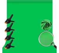 Fond Vert, Green Screen 3x3m / 9.8x9.8ft Fond Vert pour Video avec 3 Clips,Pliable de 100% Mousseline pour Photographie,Vidéo,Télévision et Décoration de fête