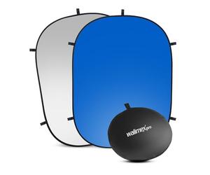 Fond walimex pliable 2 en 1 gris/bleu, 150x200 cm