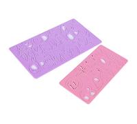 Fondant Cake Embosser Tool | Alphabet & Numbers Acrylic Stamps for Cake Decorating/Birthday/Wedding | Food Grade Baking Tool with 2 Brushes