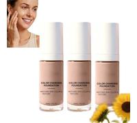 Fondation Changeante De Couleur Pour Peau Mature De Plus De 50 Ans, Fondation À Couverture Totale Pour Peau Mature, Maquillage De Fondations Blanche, Fondations Visage Femme (3)