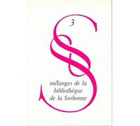 Fondation de la Sorbonne Mélanges de la bibliothèque de la Sorbonne, Série. N°3 - Collectif - Klincksieck - broché - Etude