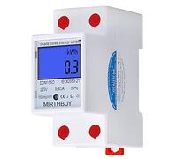 Fondation LCD Compteur Électrique Numérique 5 80A 220V B Compteur de Courant AC Rail Chapeau Compteur de KWh Compteur de Courant Monophasé 2 Pôles 2P Rail DIN