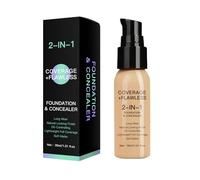 Fondation liquide, correcteur du fond de teint de contrôle de l'huile, correcteur hydratant et éclaircissant, formule d'usure mate durable, couverture résistante à la transpiration, pour femmes hommes