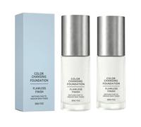 Fondation Liquide Hydratant Naturel Maquillage, Hydratation Antibrillance Longue Tenue, Formule Légère & Anti-Eau, pour Peaux Normales à Sèches et Mixtes，Fini Naturel Peau Nue