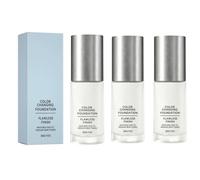 Fondation Liquide Hydratant Naturel Maquillage, Hydratation Antibrillance Longue Tenue, Formule Légère & Anti-Eau, pour Peaux Normales à Sèches et Mixtes，Fini Naturel Peau Nue
