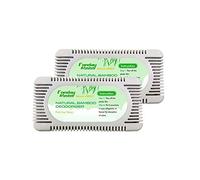 Fonday 2 Pack Refrigerator Deodorizer, Odor Eliminator for Fridges, Freezers, Coolers & Lunch Boxes, Natural Bamboo Activated Charcoal Fridge Deodorizer, More Effective Than Baking Soda