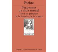 Fondement du droit naturel selon les principes de la doctrine de la science