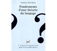 Fondements d'une théorie du langage - Jaakko Hintikka - Puf - Livre