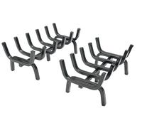 Fonderia Bongiovanni | Brûleur à bûches | porte-bûches | porte bûches d'intérieur | porte-bûches d'extérieur | brasero | en fer pour cheminée et barbecue | Modèle Eco avec pied de renfort (31 x 20 x