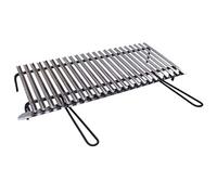 Fonderia Bongiovanni Grille en Acier Inoxydable 80x50 cm pour Barbecue avec récupération des huiles
