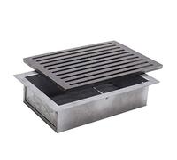 Fonderia Bongiovanni | Grille en fonte | Grille pour cheminée | Nouveau modèle| Poêle à granulés | Barbecue fond pour cendres | 20,6 x 30 cm | avec tiroir collection cendres h 7 cm | Accessoires