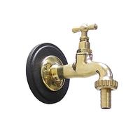 Fonderia Bongiovanni Robinet mod. 195L en laiton poli de 1/2" avec rosace en aluminium, couleur gris fonte, pour fontaine murale, maison, jardin