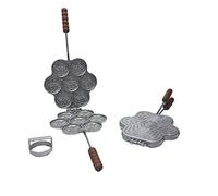 FONDERIA BONGIOVANNI Tigelliera, 7 places en aluminium avec emporte-pièces pour Tigella ou focaccia + recette cuisine