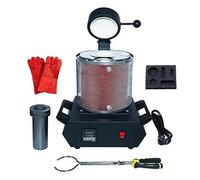 Fonderie d'or électrique, four de 1 600 W avec creuset en graphite de 3 kg, fonderie numérique à 1 150 °C avec grille de protection, four de coulée et de raffinage pour ferraille fondue