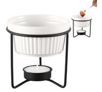 Fondeur de beurre, gadgets de cuisine sans fil en céramique - Ensemble chauffe-thé, fondue au fromage, pour fruits de mer, chocolat, thé, dessert, collations, lait, fruits, sauce à la maison, cuisine