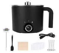 Fondeur de cire bougie électrique - FEBEST - 1,8L - Kit de fabrication de bougies - Thermomètre inclus - 100 mèches
