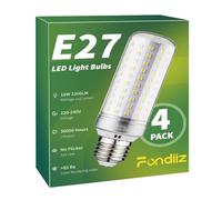 Fondiiz Ampoule E27 Blanc Froid 6000K, 16W 2200LM E27 LED Forte Luminosité Équivalent 200W Halogène, Ampoules LED Intérieur E27 Économie d'Énergie, Lampe E27 Maïs 220-240V, Non-dimmable, Lot de 4