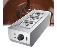 Fondoir à chocolat, chauffe-liquide commercial, pot de fusion électrique à 3 cuves en acier inoxydable, pour la maison et les restaurants,A