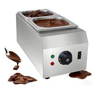 Fondoir à chocolat électrique 1400 W, tempéreuse en acier inoxydable 304 de qualité alimentaire avec 2 cuves indépendantes (7 L au total), contrôle précis de la température,Natural