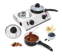 Fondoir à Chocolat électrique 2 Réservoirs pour Fondre le Chocolat 80 W Machine à fondre au chocolat électrique pour Fondre le Chocolat Melting Pot avec Commande Manuelle