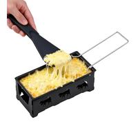 Fondoir À Fromage Plateau de Cuisson Rôtissoire Portable avec Spatule | Plateau De Cuisson Au Fromage Pour Maison Cuisine Restaurant Barbecue Appartement Fête Rassemblement Camping Randonnée Noir
