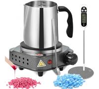 Fondoir électrique En Acier Inoxydable, Chauffe-cire Professionnel De 900 Ml Avec Plaque Chauffante électrique, Cuillère, Manique, Thermomètre, Pour Les Mains, Les Pieds, Salon Pour Femmes