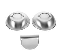 FONDOTIN 1 Ensemble Kit Burger Acier Inoxydable Couvercle Basting pour Grill Plat Accessoires de Cuisine pour BBQ Intérieur Extérieur