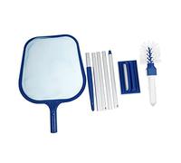 FONDOTIN 1 Ensemble Kit de Nettoyage de Piscine avec Écumoire et Brosse Ensemble Professionnel avec Filet à Mailles Fines et Mât à Sections pour Nettoyage