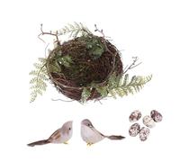 FONDOTIN 1 Ensemble Nid D'oiseau Nichoirs à Oiseaux Pigeon Lit D'oiseau Paon Cage à Oiseaux Décorative Ornement D'oiseau Imbrication Maison D'oiseau De Fenêtre Volière Nids Coffee Rotin