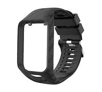 FONDOTIN 1 pièce Bracelet de Montre Silicone Noir Compatible avec Tomtom Sangle de Remplacement Carvée Ajustable et Facile à Installer