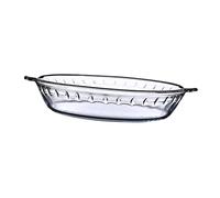 FONDOTIN 1 pièce Plateau de Cuisson Verre Transparent Vaisselle Résistante Chaleur pour Cuisson Au Four et Micro Ondes pour Repas Maison de Pendaison de Crémaillère