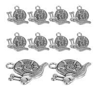 FONDOTIN 10 Pendentifs Escargot en Alliage Argenté, 10 Pièces pour Fabrication de Bijoux Diy, Accessoires Décoratifs Uniques, pour Bracelets et Cosplay
