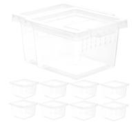 FONDOTIN 10 pièces Boîte Alimentation Transparent pour Reptiles de Habitat Ventilé pour Insectes et Petits Animaux Boîte de Reproduction Durable et Pratique