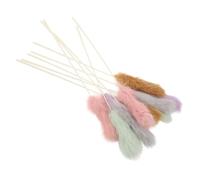 FONDOTIN 10 Pièces Cat Teasing Sticks Plush Rabbit Fur Interactive Pole for Indoor Play Long Handle for Safe Exercise and Reducing Scratching Engaging Fluffy Wand Toy