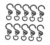 FONDOTIN 10 pièces Crochets Rotatifs pour Suspension de Pots de Fleurs Anneaux Pivotants Noir Anti-Rouille Supports Suspendus pour Jardins Balcons et Intérieurs