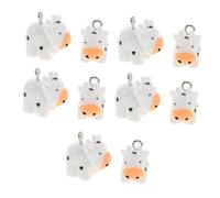FONDOTIN 10 Pièces Farm Animal Pendants Tiny Cow Charms For Diy Jewelry Making Cute Miniature Cow Beads For Necklaces Bracelets