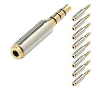 FONDOTIN 10 Pièces Lot de Adaptateurs Jack Audio Mâle vers Femelle Métal Robuste Connecteur Stéréo pour Casque Haut-Parleur et Micro Adaptateur pour Téléphone et Interface Audio