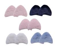 FONDOTIN 10 pièces Lot de Breloques Oreilles de Chat Fausse Fourrure de Lapin pour Création de Serre-têtes Accessoires DIY Garçon Fille Blanc Rose Bleu Denim Noir