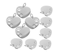FONDOTIN 10 Pièces Médaille Chien Inoxydable Étiquette Identification Patte Canine Collier Chien Chat Multifonction Porte Clés Charme
