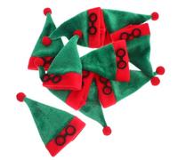 FONDOTIN 10 Pièces Mini Santa Hats for Wine Bottles Adorable Christmas Decor and Doll Hats for Party Supplies and DIY Crafts